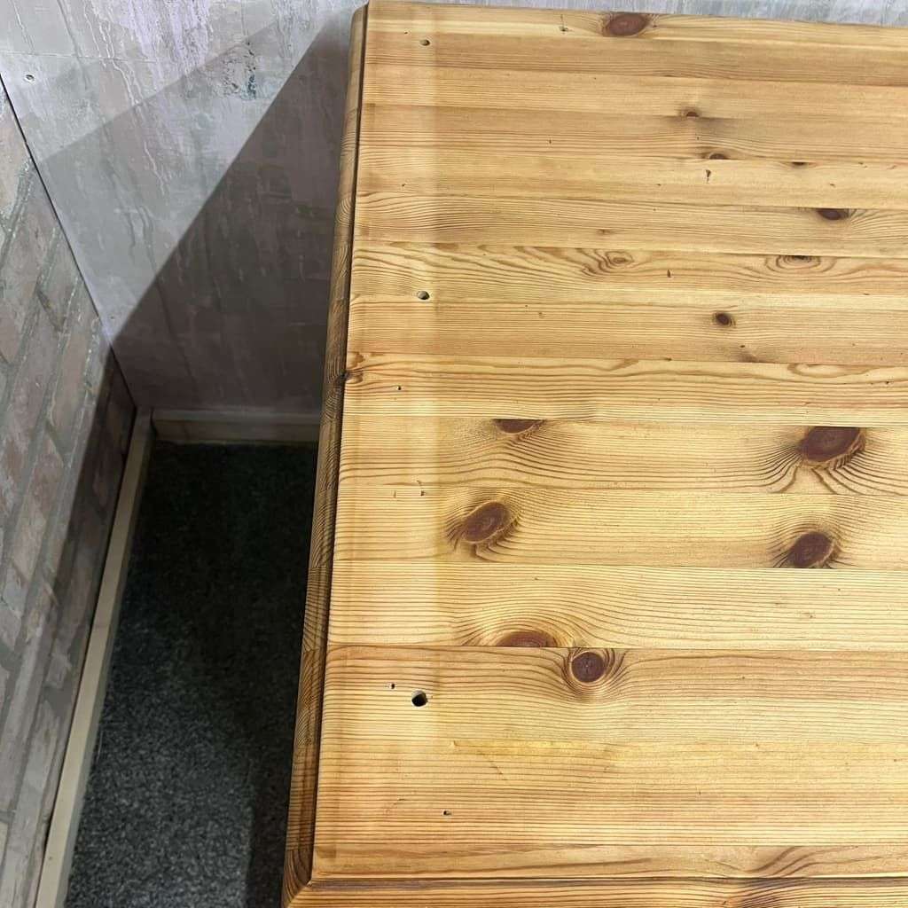 Modern Painted Long Pine Sideboard 5 Drawers Pale Grey Sanded Top Knob Handles