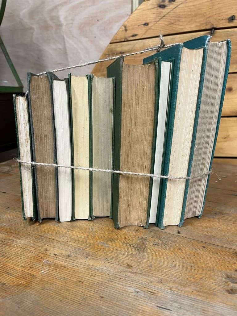 9 Vintage Books Green Shades Covers For Display & Reading Retail Hospitality