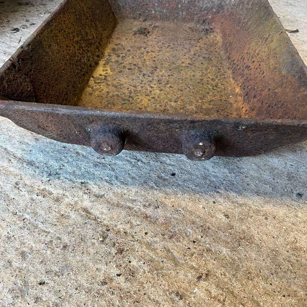 2 Cast Iron Heavy Trays Handles Great Patina Salvage