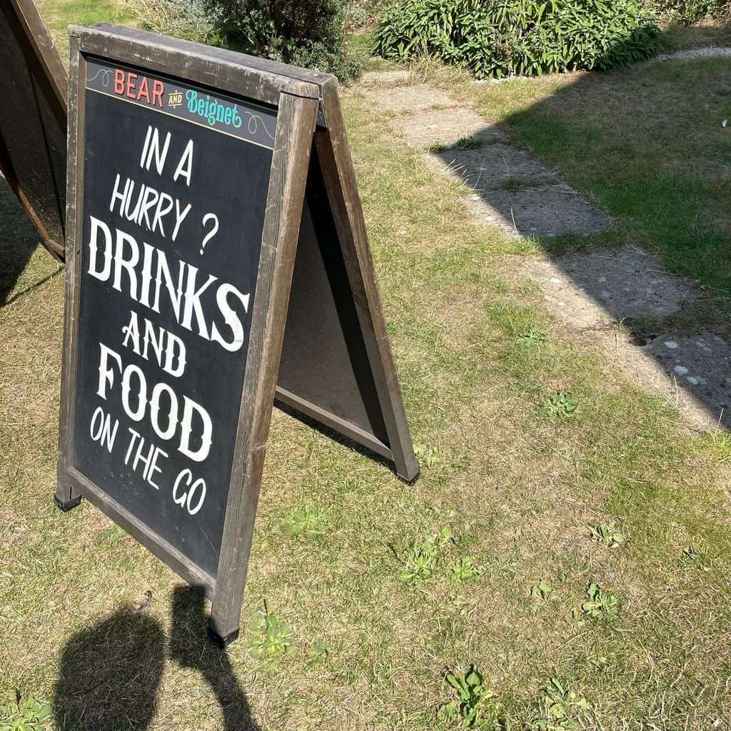 Vintage A-Frame Advertising Pavement Chalk Board Wooden Frame