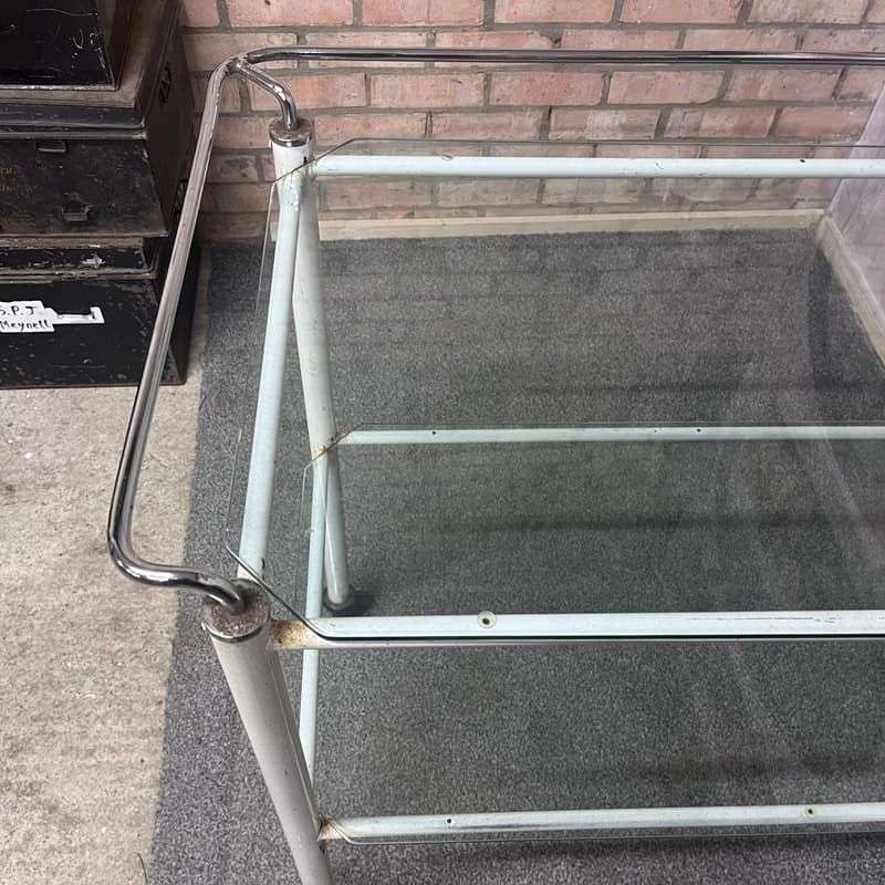 Vintage Metal Glass Medical 2 Tier Trolley Wheels Drinks Trolley Hospitality