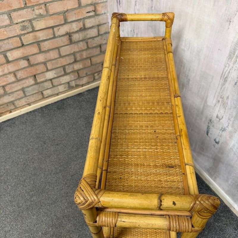 Retro 3 Tier Bamboo Shelving Unit Bookcase Bathroom Storage