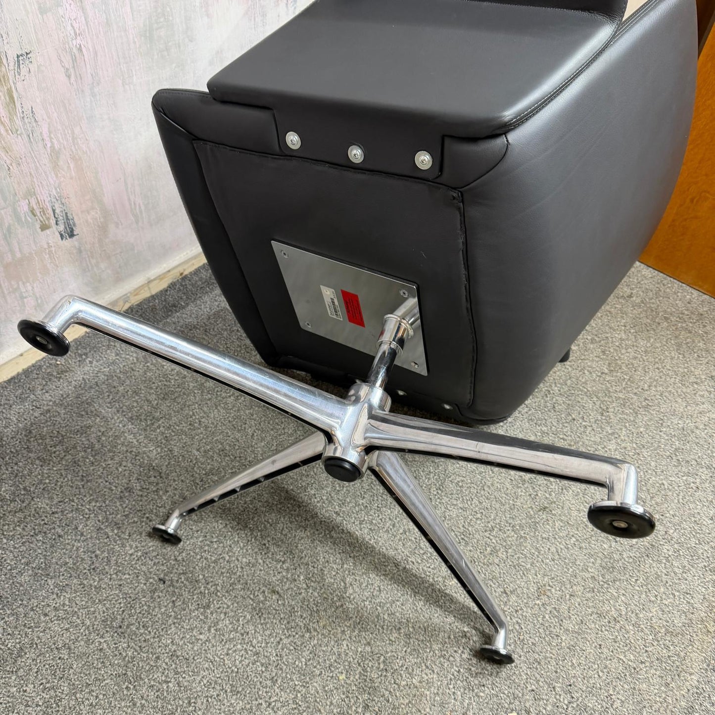 Brunner Model 6684 Office Conference Dining Chair Dark Grey On Chrome Star Base