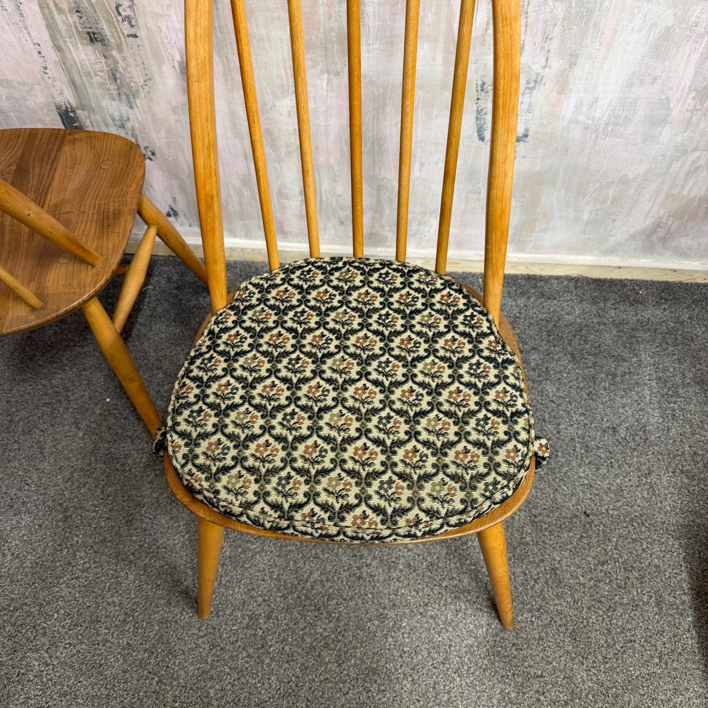 4 Ercol Quaker Dining Chairs Blue Label Mid Century