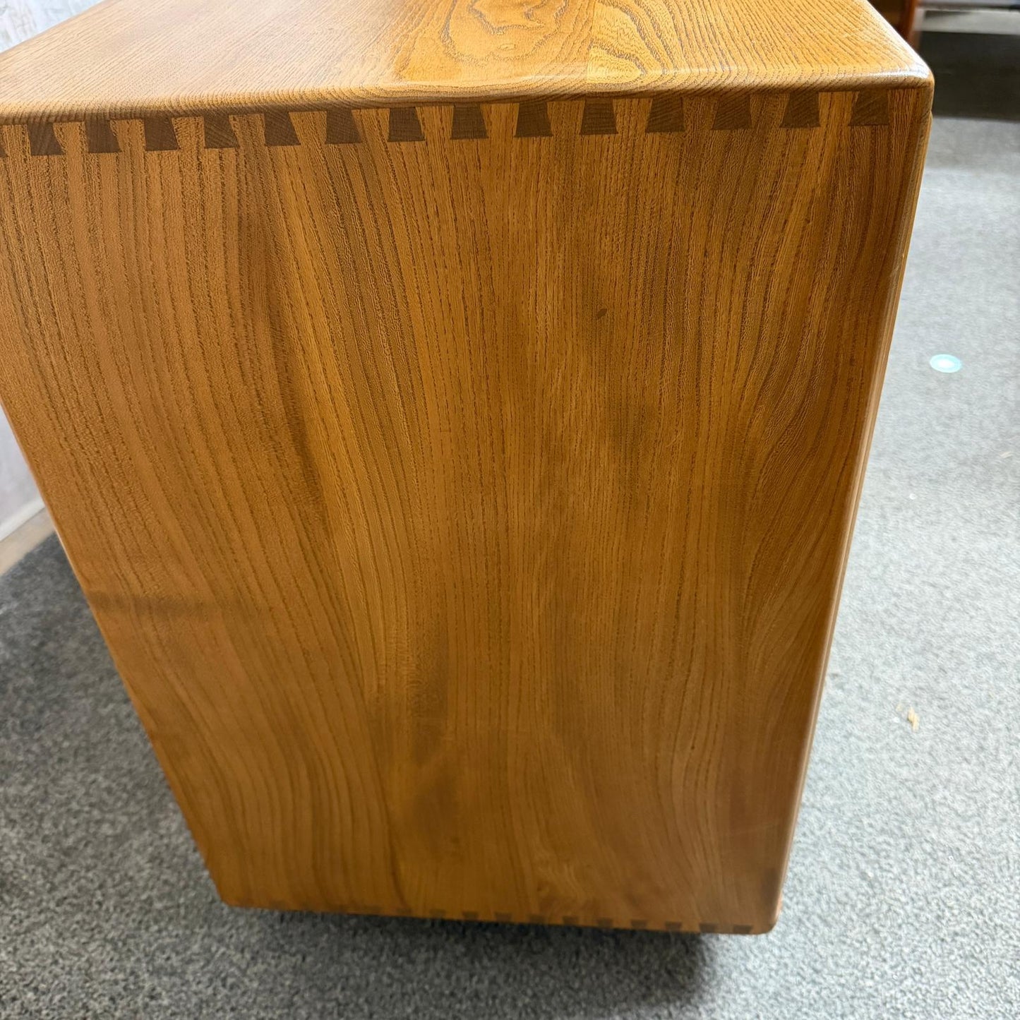 Vintage MCM Ercol Elm Windsor Sideboard 1960s 2 Cupboards Drawers on Castors