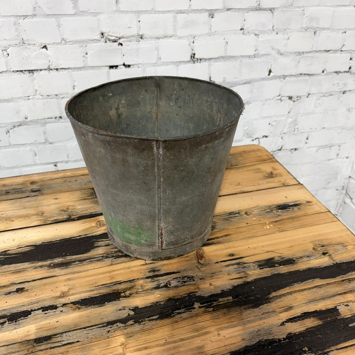 Vintage Galvanised Florist Pail 28cm High Florist Display Plant Pot