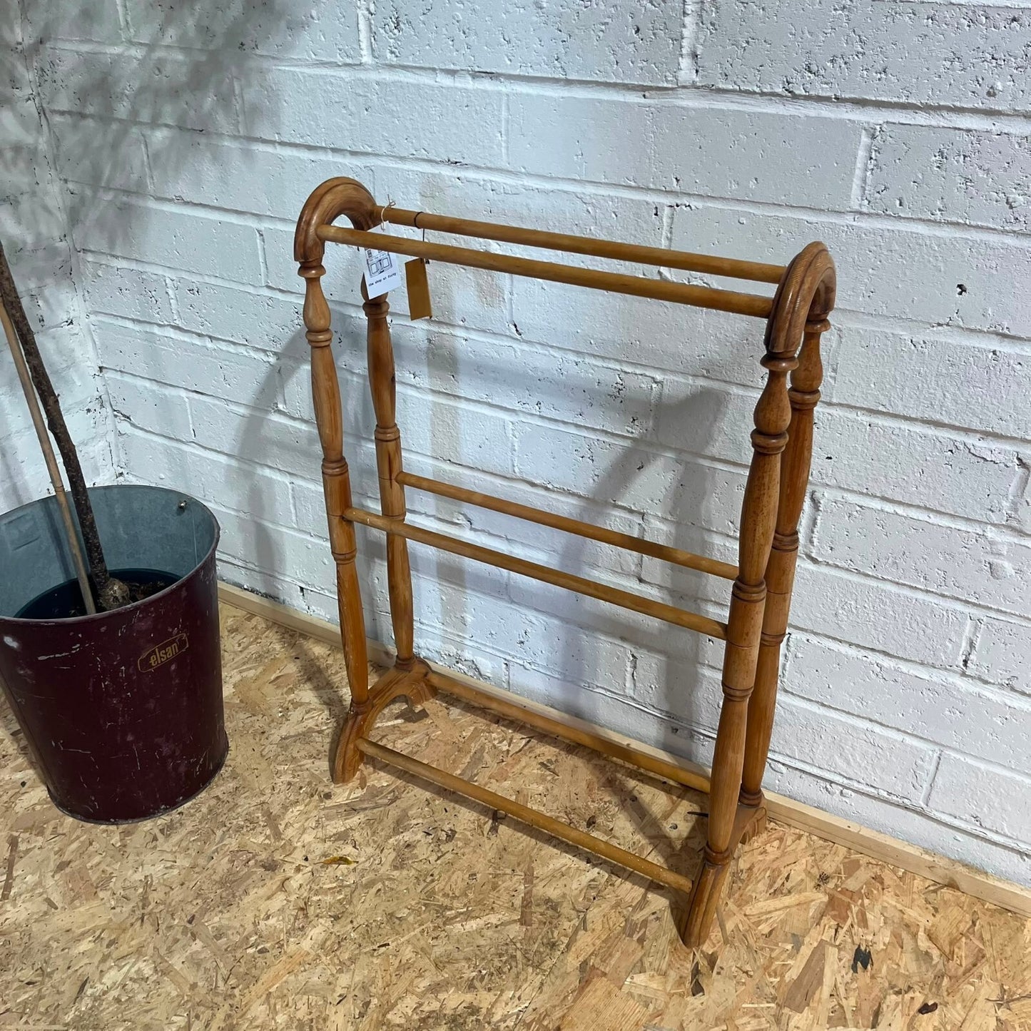 Vintage Symonds Woodcraft Hand Turned Towel Rail Victorian Style