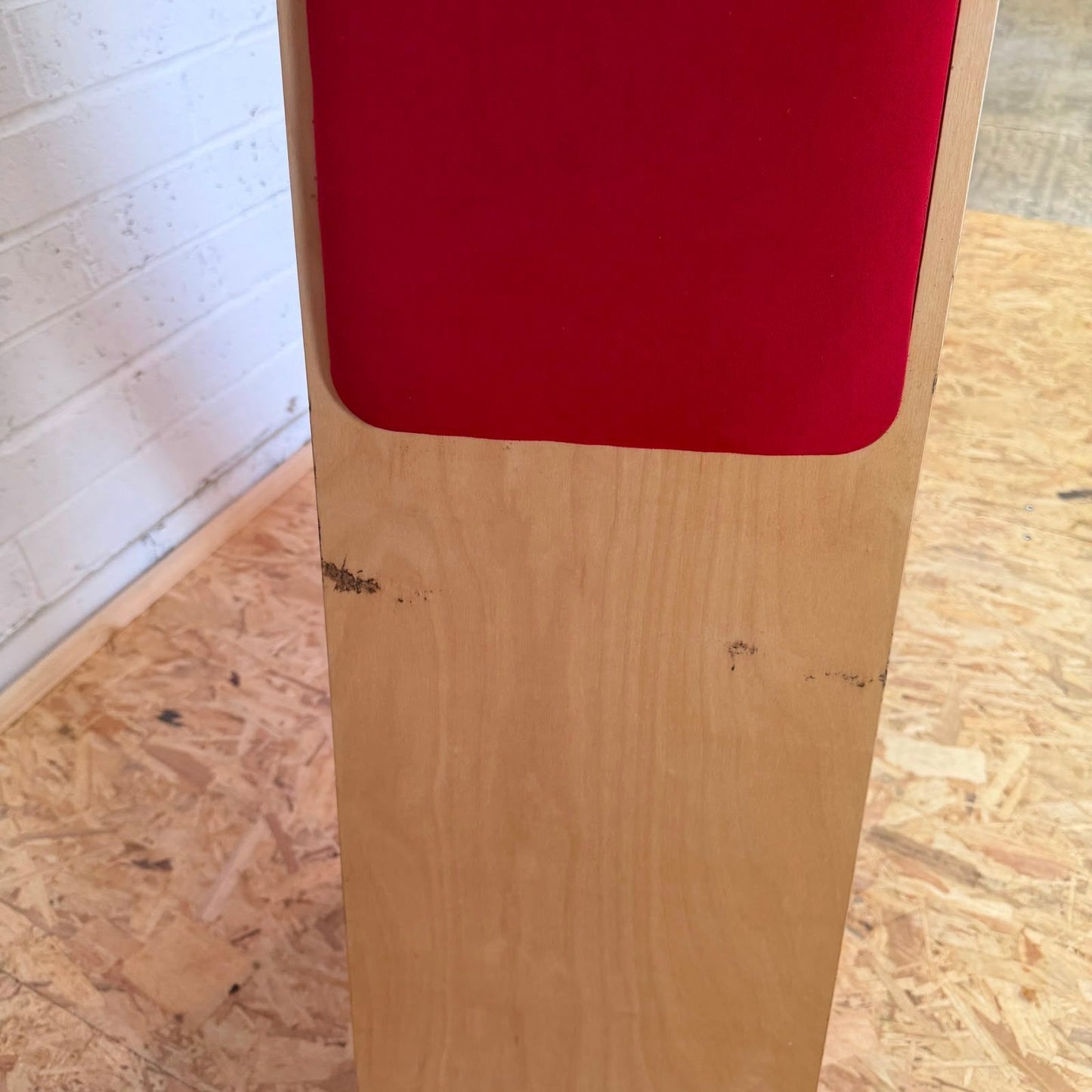 Vintage Kinnarps WSB Standing Stool Swedish Ergonomic Leaning Chair Beech & Red