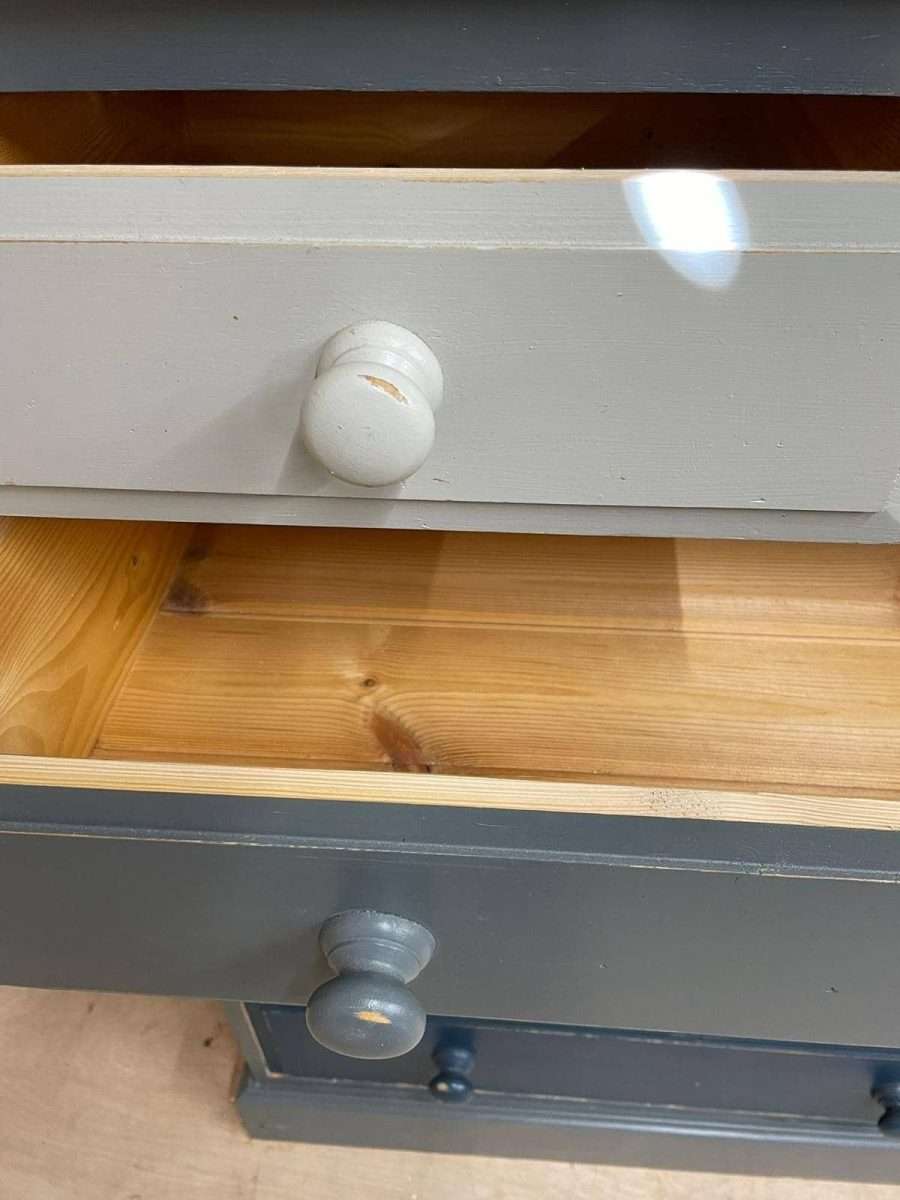 Solid Pine Shabby Chic Multicoloured Chest of Drawers Storage Unit Farrow Ball
