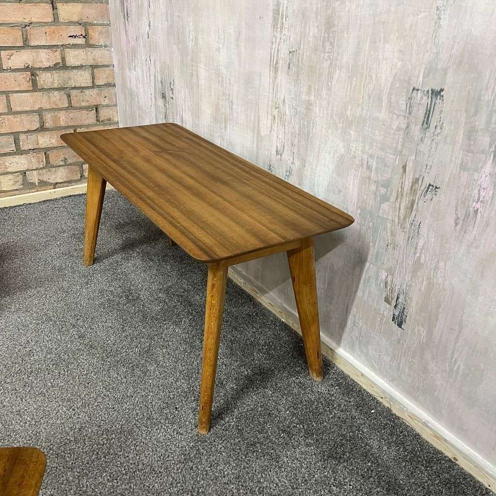 Mid Century CC41 Utility Ware Coffee Table And 2 Side Tables Teak And Ply