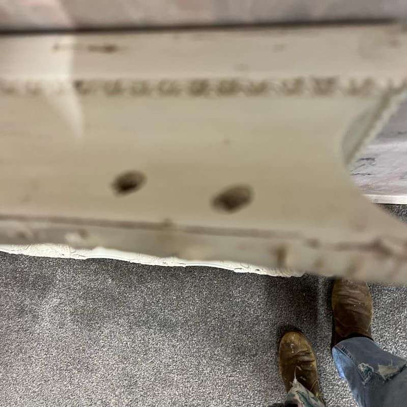 White Ornate Rectangular Framed Mirror Bevelled Edge As Found