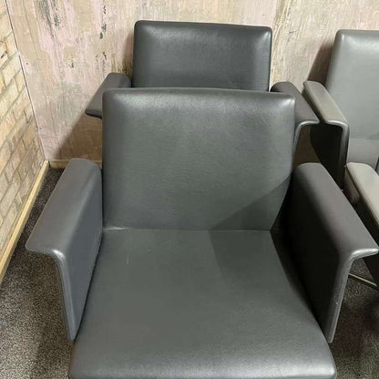 4x Brunner Conference Cafe Meeting Chair Grey And Graphite Chrome Star Base
