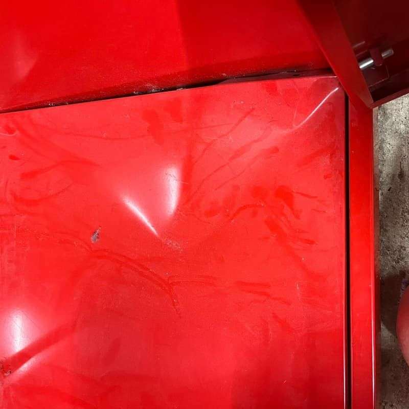 Modern Red Metal Wardrobe High Gloss Shelf Hanging Rail Locker Style