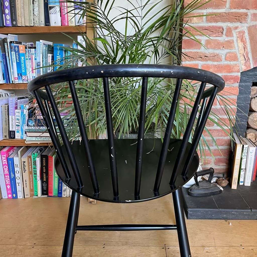 Vintage Danish Mid Century J64 Spindle Back Chair Ejvind Johansson Black Ash