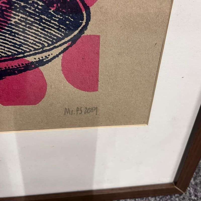 Pair Dark Framed Prints Mr PS 2009 Coffee Shop Tea Room Teapot Cup &amp; Saucer