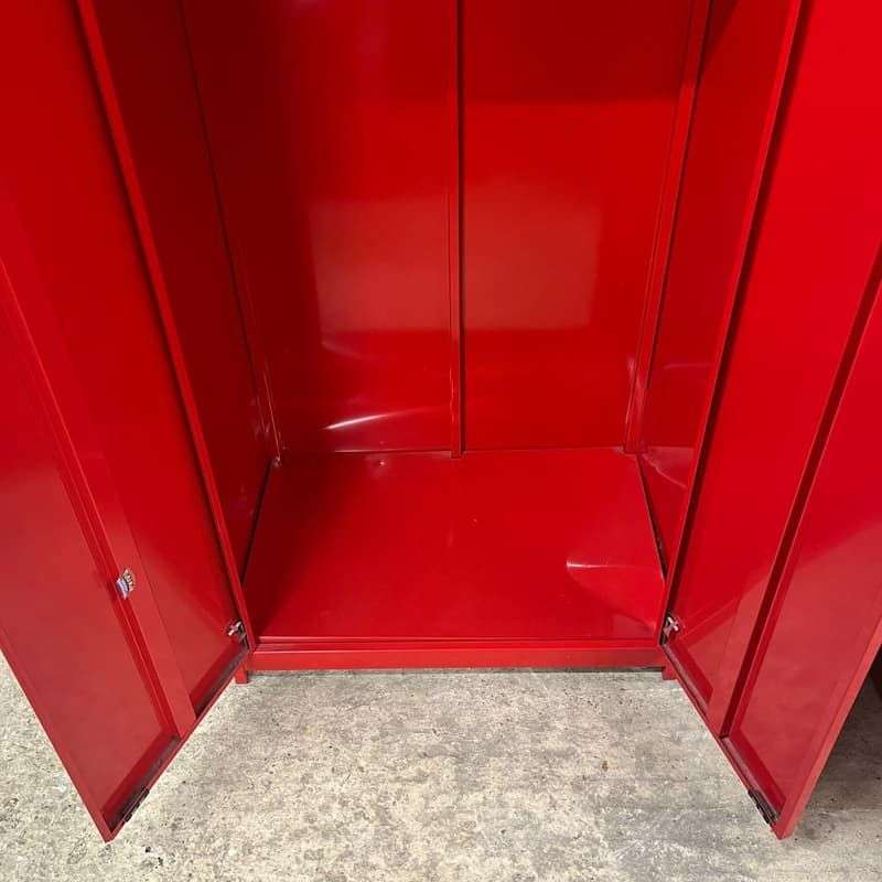 Modern Red Metal Wardrobe High Gloss Shelf Hanging Rail Locker Style