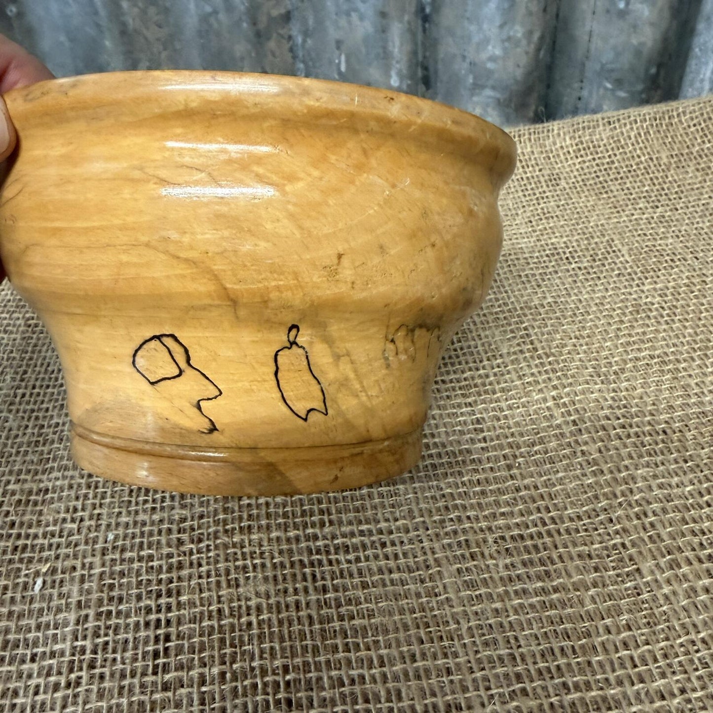 Simple Handcrafted Wooden Bowl Varnished