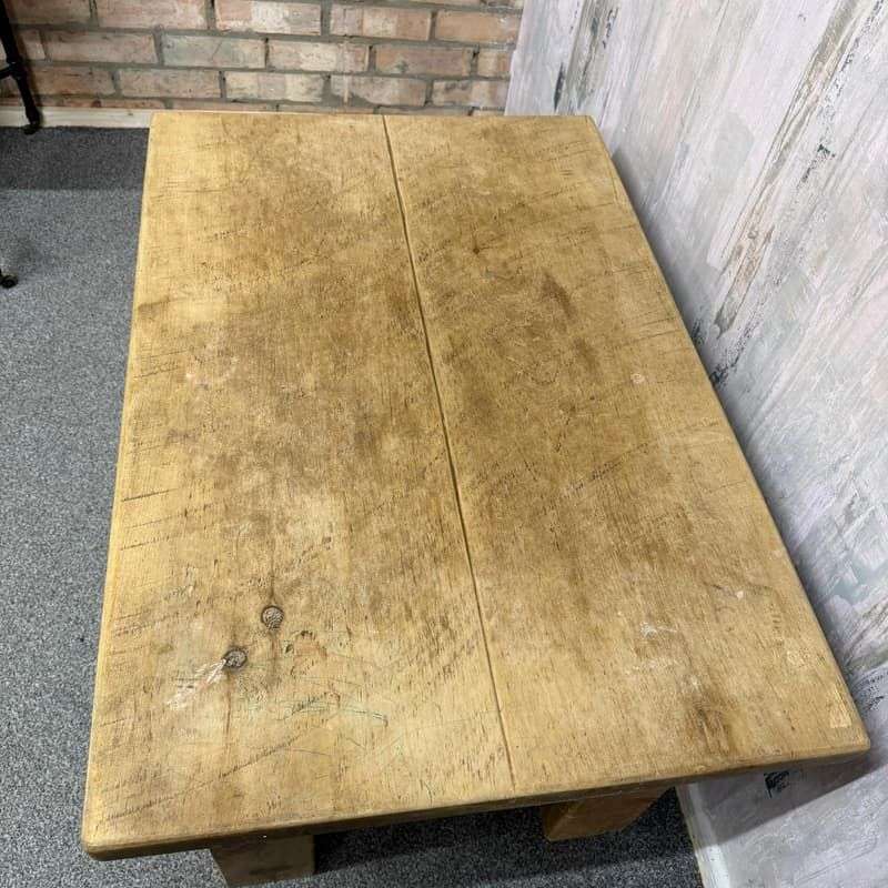 Rustic Scaffold Style Coffee Side Table Reclaimed Wood Chunky Finish