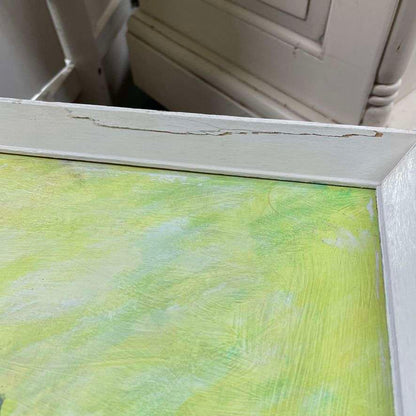 Retro Floral Painting With Wooden Frame