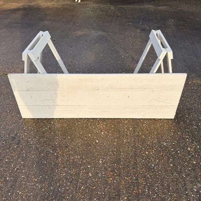 Rustic 3 Plank Wooden Trestle Kitchen Dining Table Shop Display Hospitality