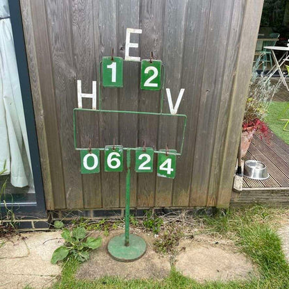 Vintage Crown Green Bowling Scoreboard Metal Frame Calendar Garden House Numbers