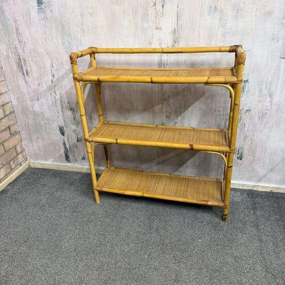 Retro 3 Tier Bamboo Shelving Unit Bookcase Bathroom Storage