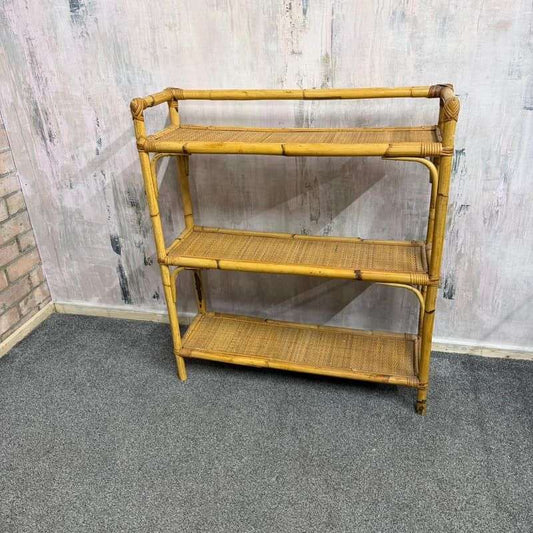 Retro 3 Tier Bamboo Shelving Unit Bookcase Bathroom Storage