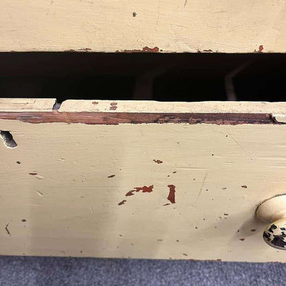 Vintage Early 20thC Rustic Painted Chest of 2 Over 3 Drawers Great Patina