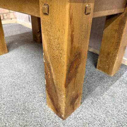 Rustic Scaffold Style Coffee Side Table Reclaimed Wood Chunky Finish