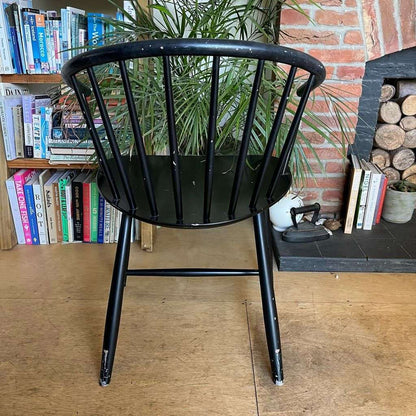 Vintage Danish Mid Century J64 Spindle Back Chair Ejvind Johansson Black Ash