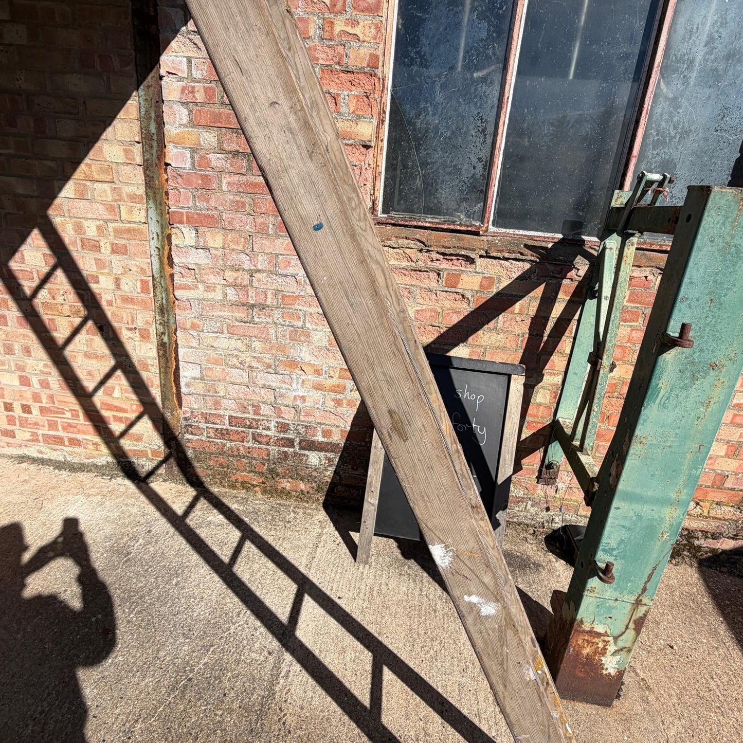 Vintage 13ft 15 Rung Wooden Ladder Great Patina
