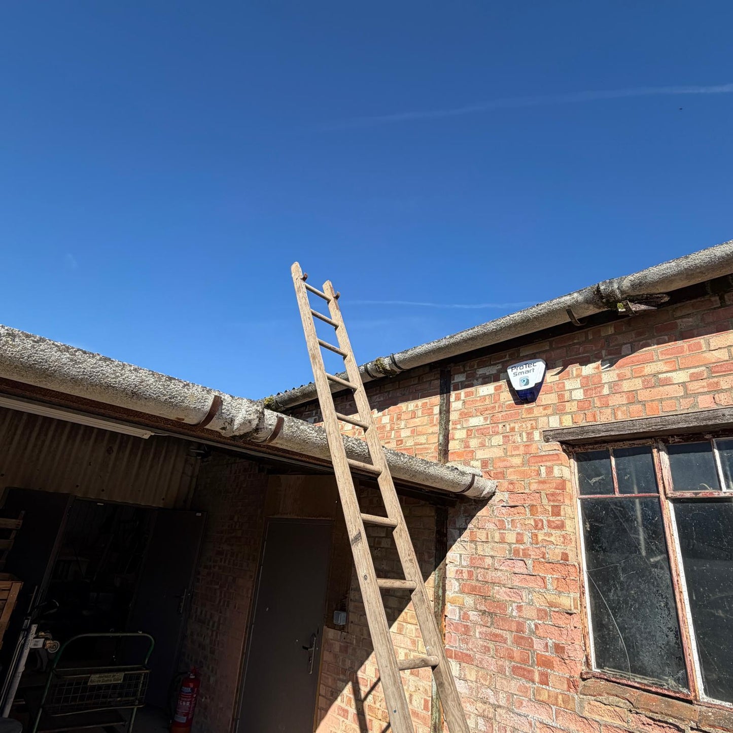 Vintage 13ft 15 Rung Wooden Ladder Great Patina