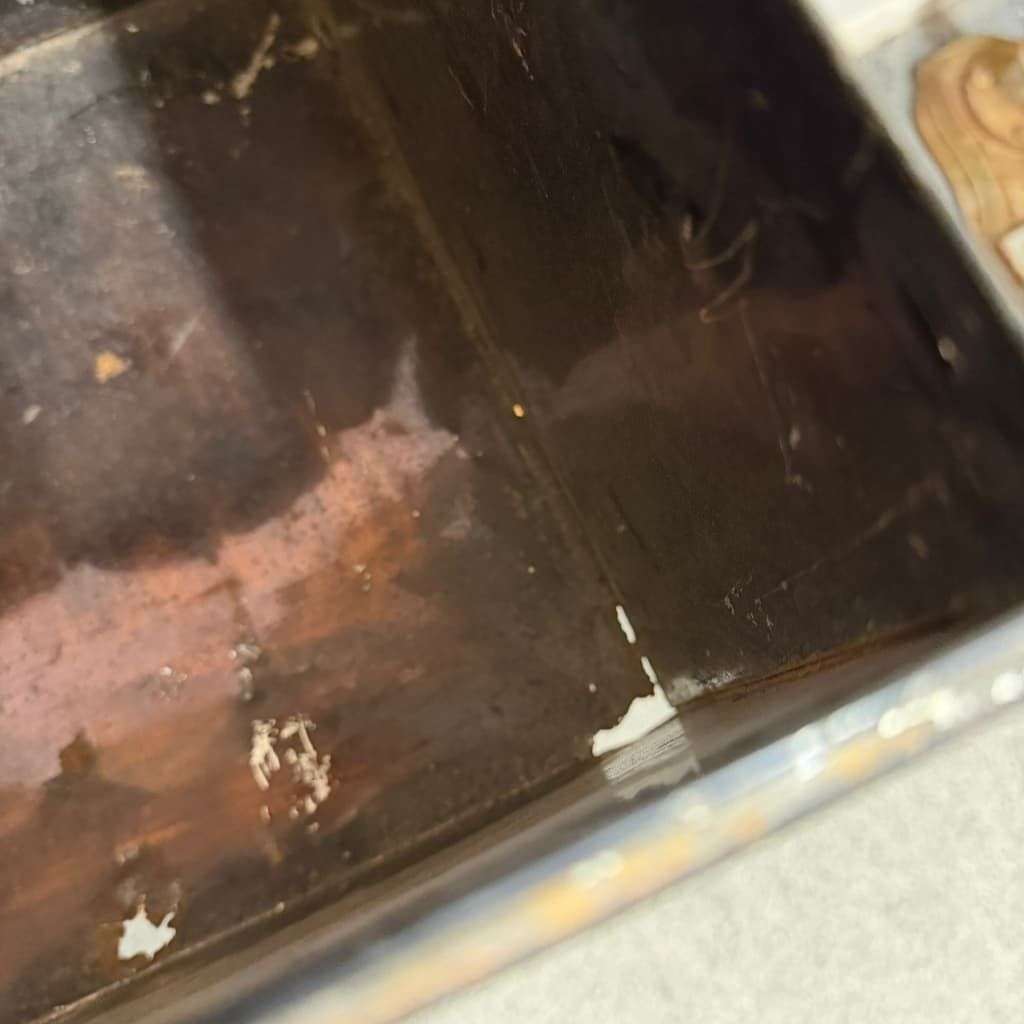 Vintage Solicitors Black Metal Deed Chest Side Handles Side Coffee Table Toys