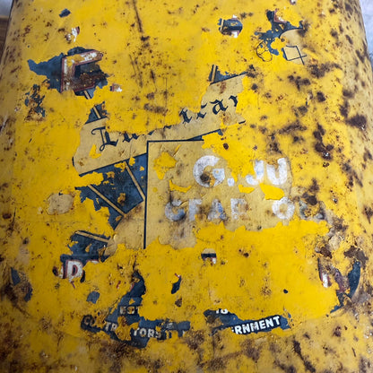 Vintage Morris’ Golden Film Ring Free 5 Gallon Oil Can Great Patina