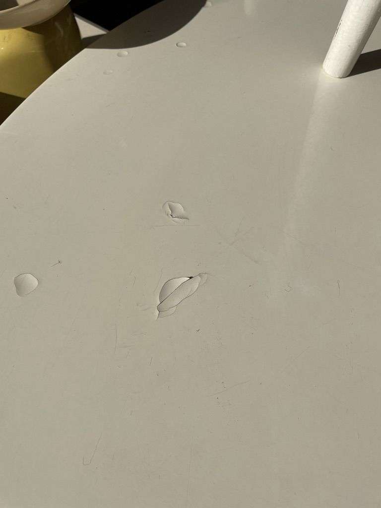 Vintage Retro Round Fibre Glass Topped Kitchen Table Star Base With 5 Chairs