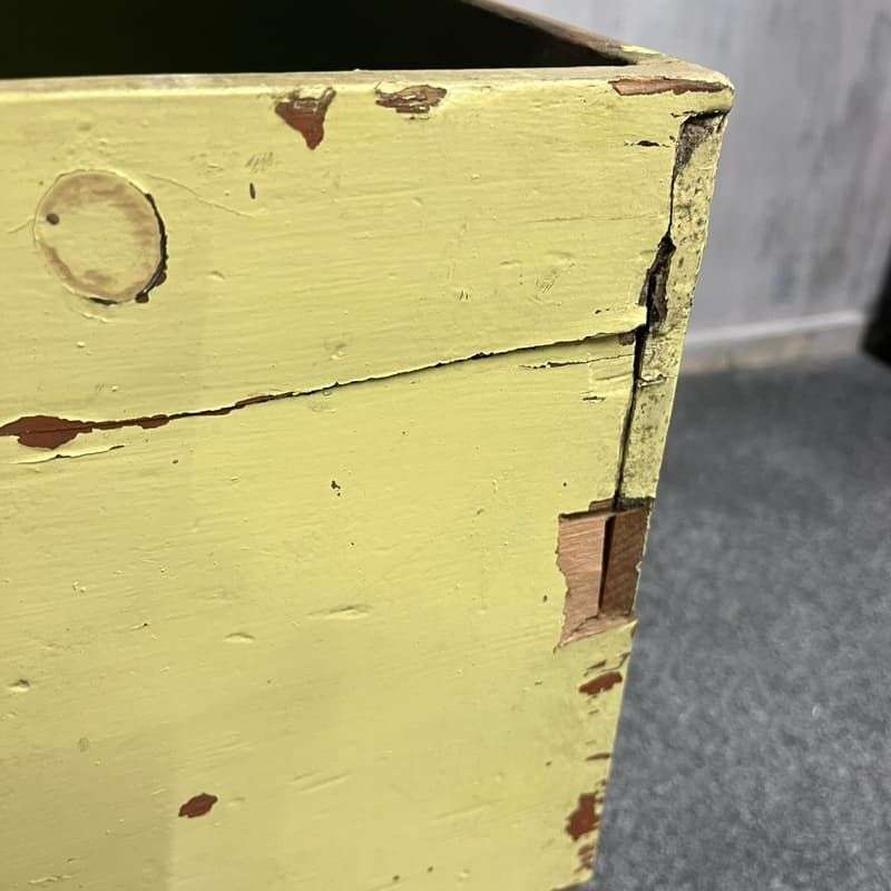 Vintage Early 20thC Rustic Painted Chest of 2 Over 3 Drawers Great Patina