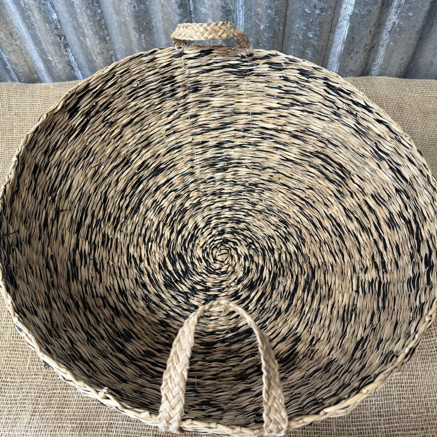 Large Twin Handled Seagrass Woven Basket