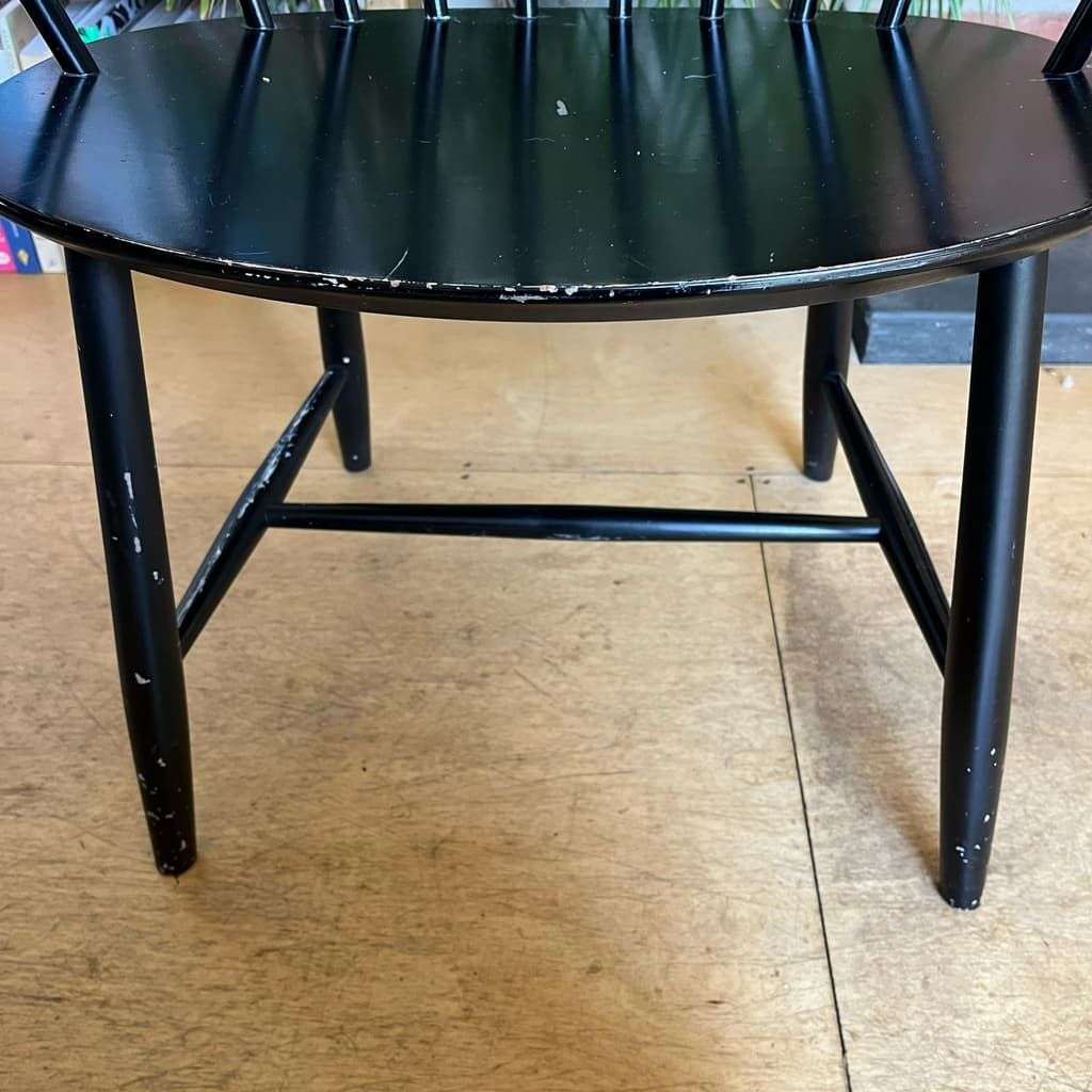 Vintage Danish Mid Century J64 Spindle Back Chair Ejvind Johansson Black Ash