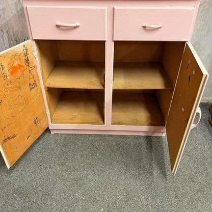 Vintage Retro Painted Kitchen Double Cupboard 2 Drawers Distressed Shabby Chic