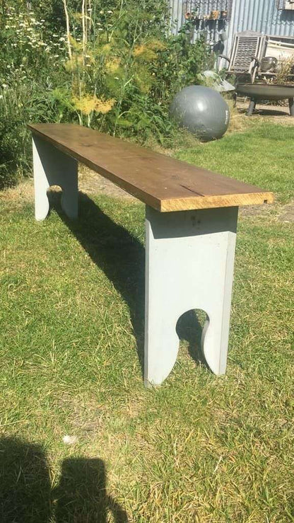 Rustic Painted Wooden Top High Bench Dining Conservatory Patio