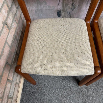 4x JL Moller Model 71 Style Upholstered Dining Chairs Mid Century Teak Frames