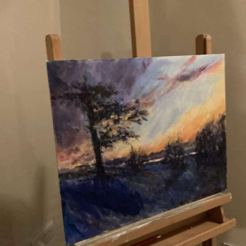 Original Art - Dusk in Oil or Acrylic on Board - Unknown Artist
