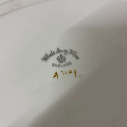Floral &amp; Gold Oval Shaped Ceramic Platter Ivory Ware Made In England