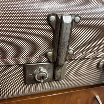 Vintage Suitcase Burgundy Trim And Handle Luggage Prop Retail