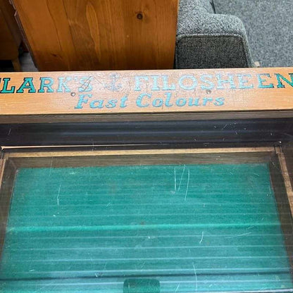 Vintage Anchor Clarks Filosheen Glass Fronted Retail Display Cabinet Single Draw