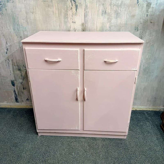 Vintage Retro Painted Kitchen Double Cupboard 2 Drawers Distressed Shabby Chic