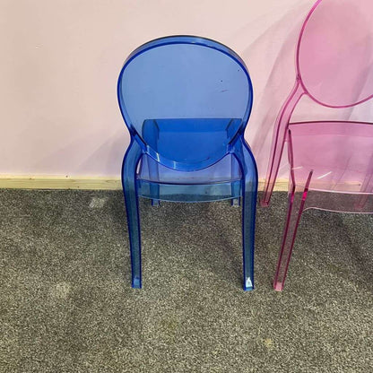 3x Children’s Ghost Style Transparent Stackable Chairs Party Desk Chair