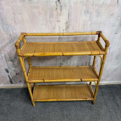 Retro 3 Tier Bamboo Shelving Unit Bookcase Bathroom Storage