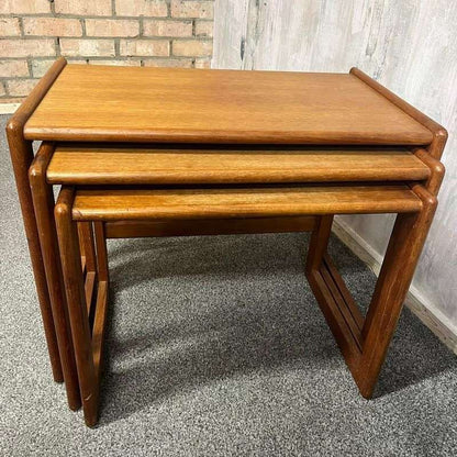 Mid Century Nest 3 Tables G Plan Style Rectangular Legs Danish Design