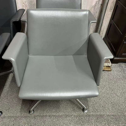 4x Brunner Conference Cafe Meeting Chair Grey And Graphite Chrome Star Base